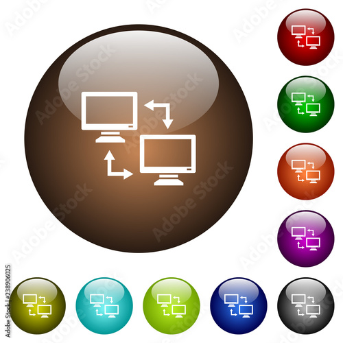 Data syncronization color glass buttons