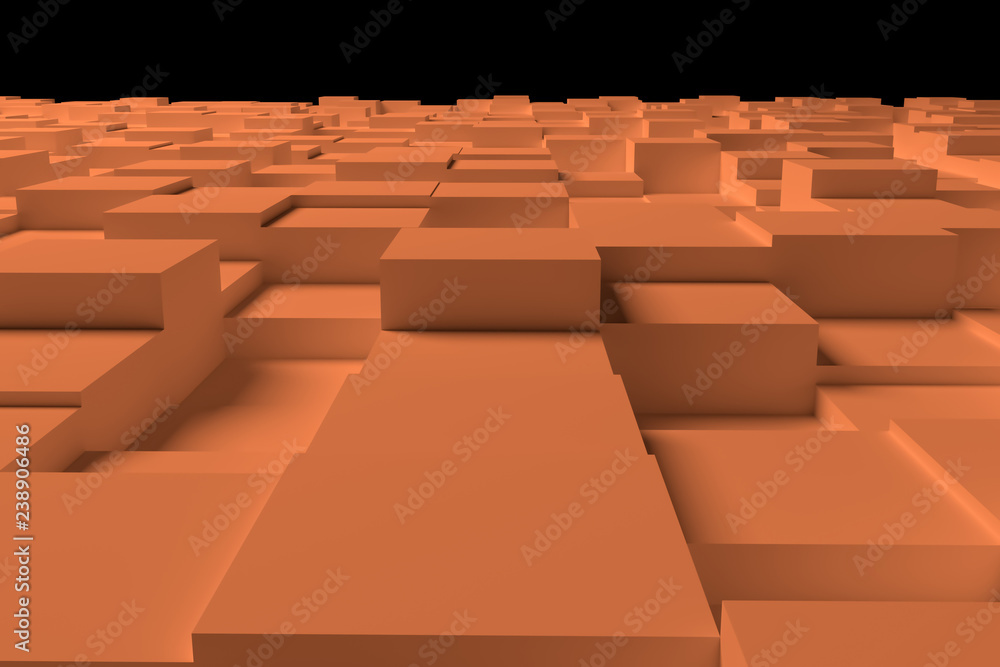 Obraz premium Colorful 3D rendering. Abstract shape composition, geometric structure block or cube. Wallpaper for graphic design.