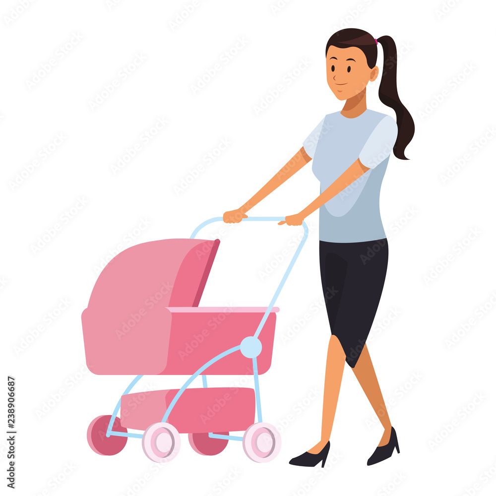 woman with pram woman with pram