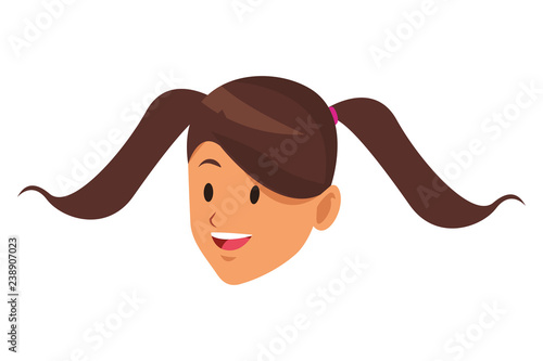 woman pony tail  only face