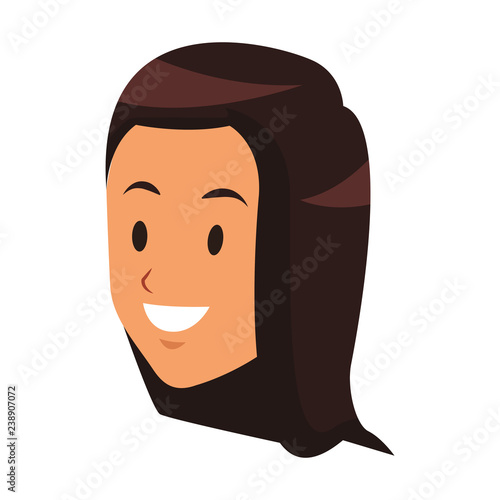woman brunette smiling  only face