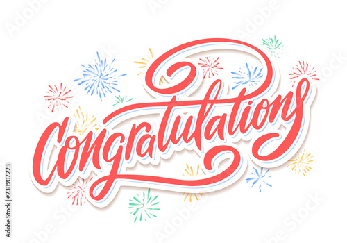 Congratulations card. Hand lettering