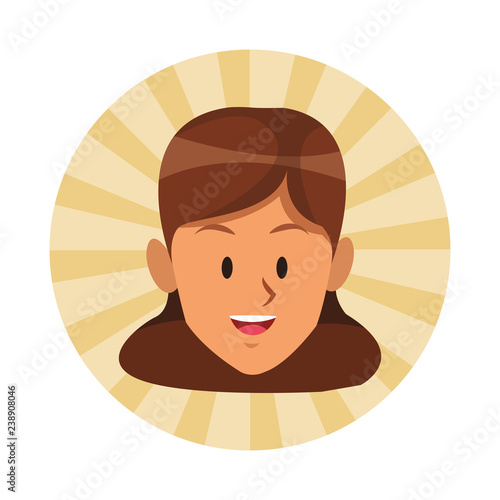 woman brunette smiling only face