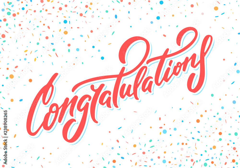 Congratulations card. Hand lettering