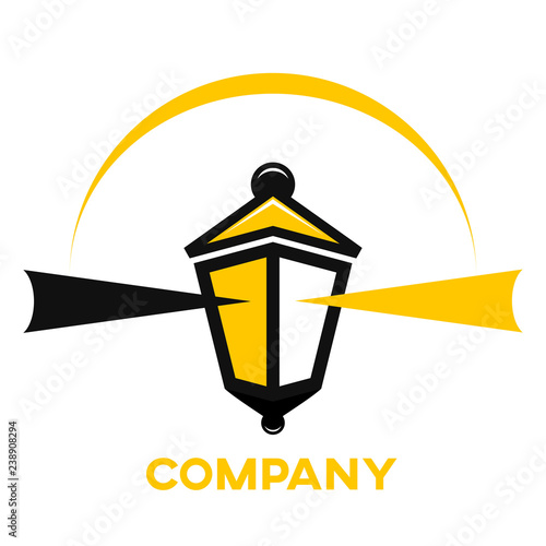 Lighthouse and lantern logo