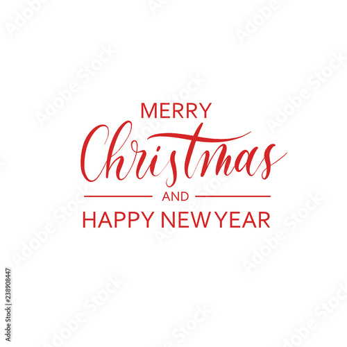 Merry  Christmas and happy new year -  hand lettering  desiign inscription vector.
