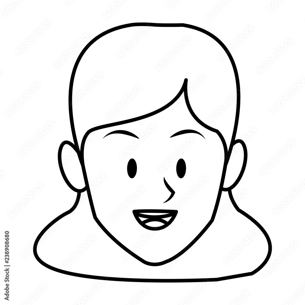 woman brunette smiling only face black and white