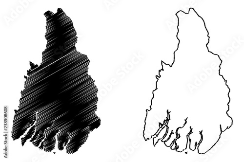 Ayeyarwady Region (Administrative divisions of Myanmar, Republic of the Union of Myanmar, Burma) map vector illustration, scribble sketch Irrawaddy Division map