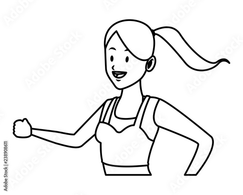 woman sport outfit black and white