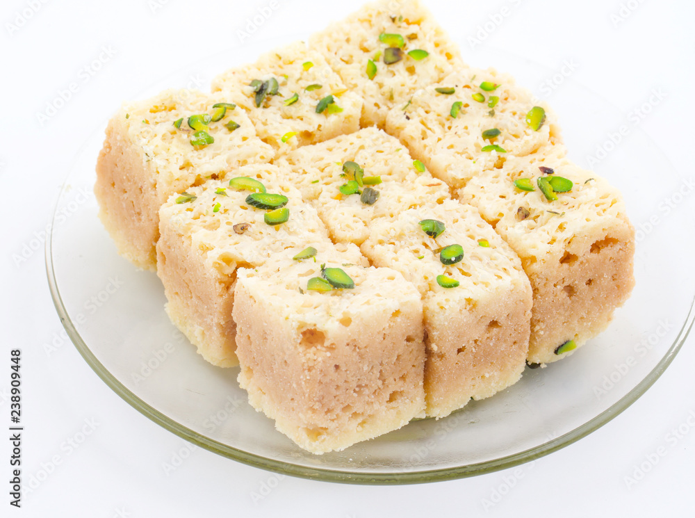 Indian Traditional Famous Sweet Food Mysore Pak or Mysoor Pak Indian Traditional Famous Sweet Food Mysore Pak or Mysoor Pak