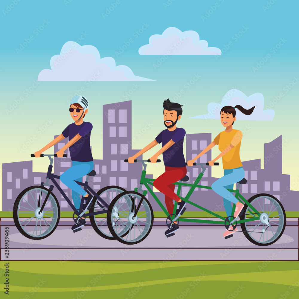 friends riding bicicle friends riding bicicle