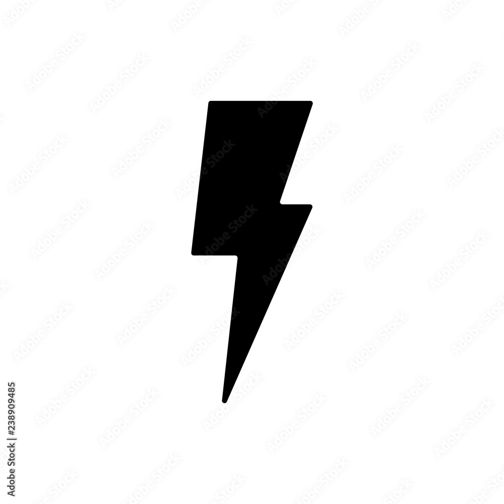 Lightning silhouette weather icon. Flat vector illustration. Lightning silhouette weather icon. Flat vector illustration.