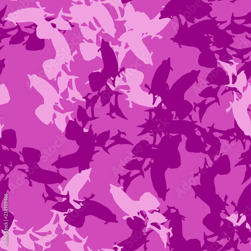 UFO camouflage of various shades of pink and purple colors
