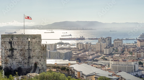Panoramic view of architecture in Gibraltar, British Oversea Territory