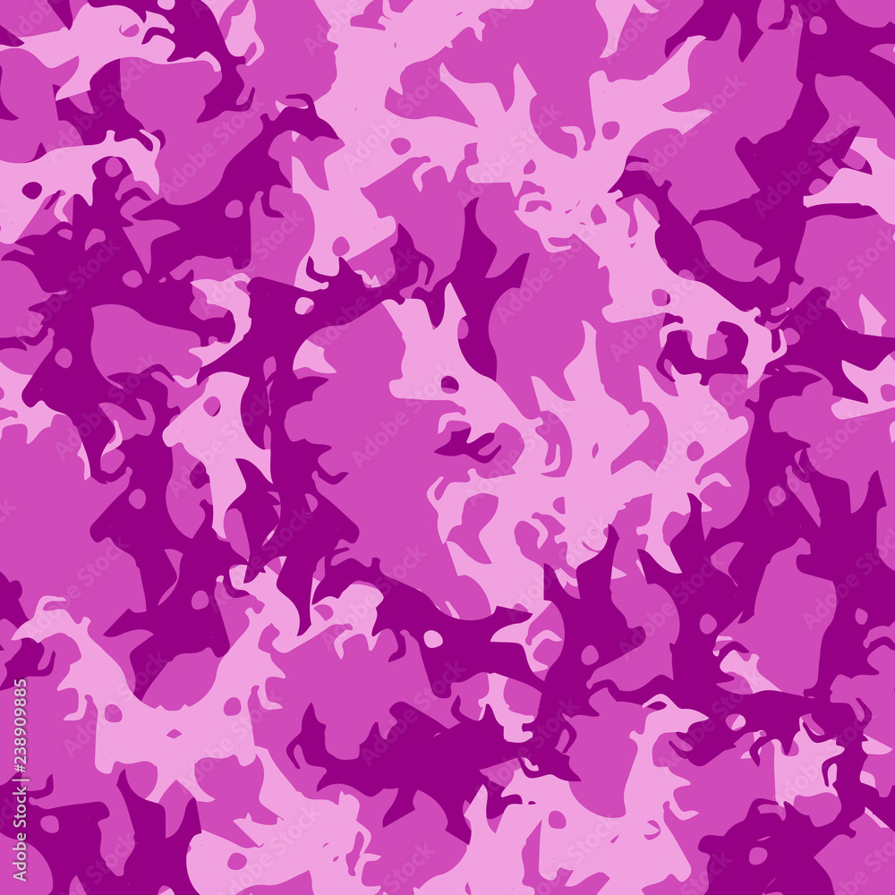 UFO camouflage of various shades of pink and purple colors