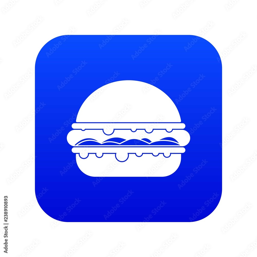 Burger icon digital blue for any design isolated on white vector illustration Burger icon digital blue for any design isolated on white vector illustration