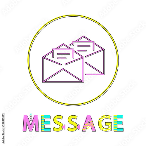 Message Mails in Envelopes Vector Illustration photo