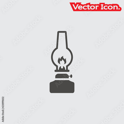 kerosene lamp icon isolated sign symbol and flat style for app, web and digital design. Vector illustration.