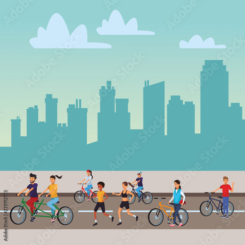 people in the city
