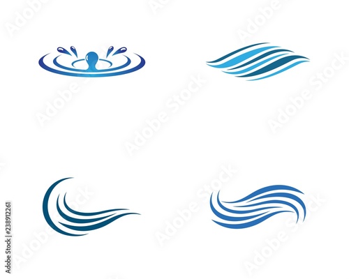 Water wave logo illustration