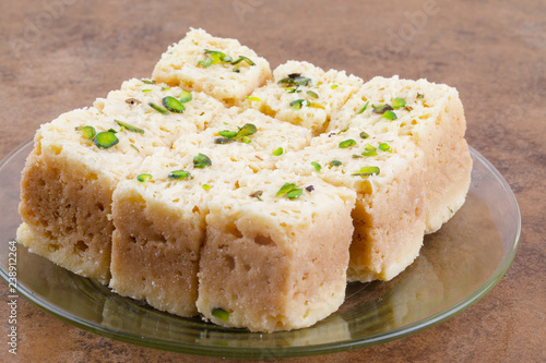 Indian Traditional Famous Sweet Food Mysore Pak or Mysoor Pak photo