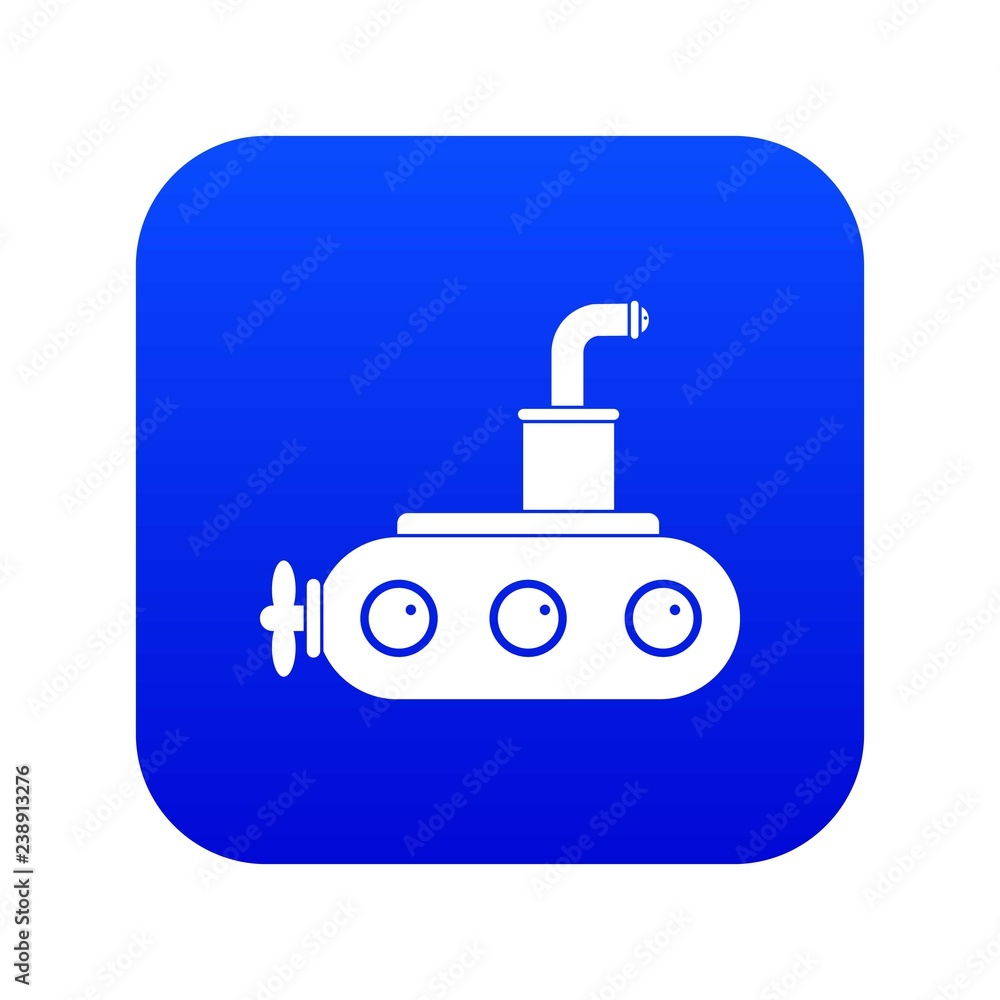 Submarine icon digital blue for any design isolated on white vector illustration Submarine icon digital blue for any design isolated on white vector illustration