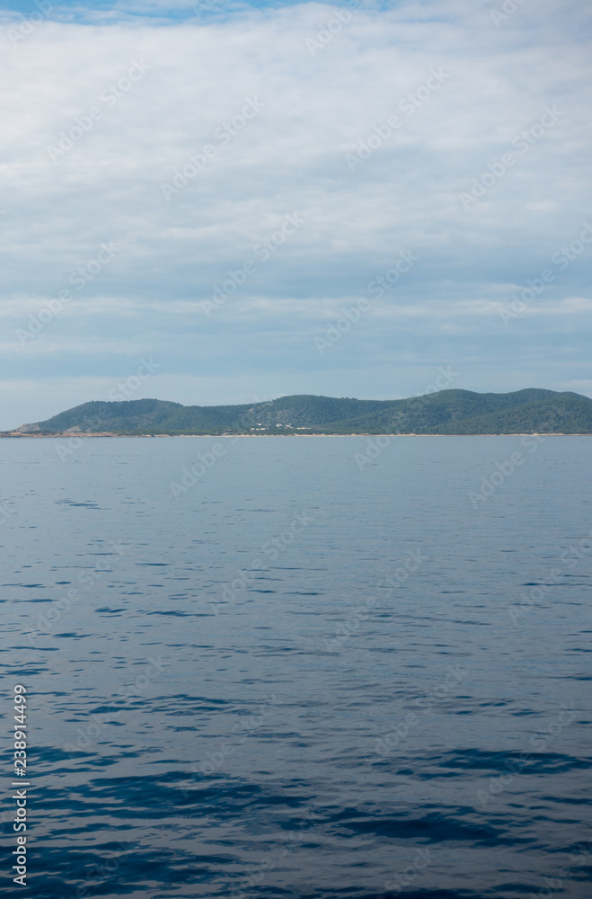 The coast of the island of ibiza from a boat