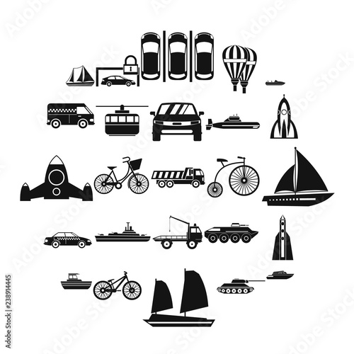 Delivery by transport icons set. Simple set of 25 delivery by transport vector icons for web isolated on white background