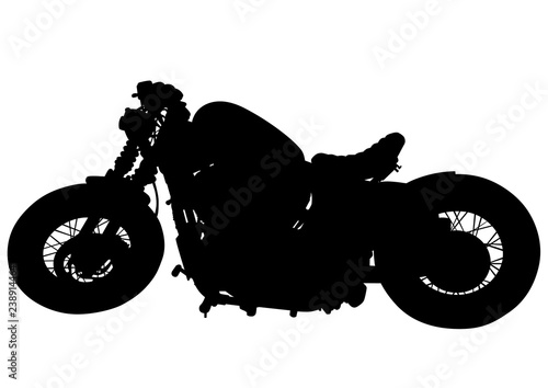 Old big bike on white background