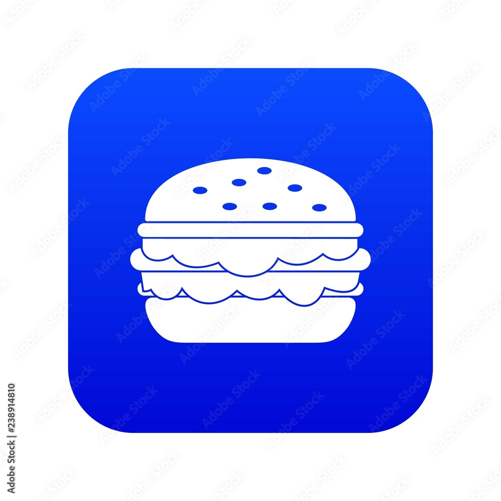 Burger icon digital blue for any design isolated on white vector illustration Burger icon digital blue for any design isolated on white vector illustration