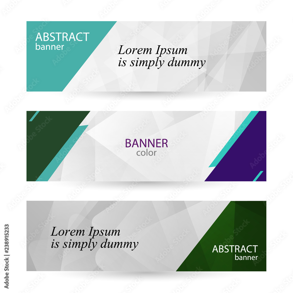 Set horizontal bright banners with empty place for text. Abstract graphic vector backgrounds. grey banner templates for your projects.