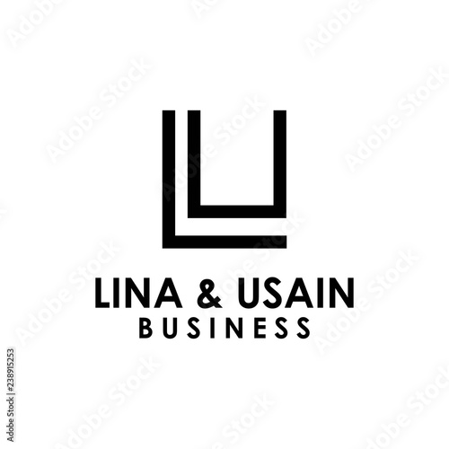 letter l,u logo design