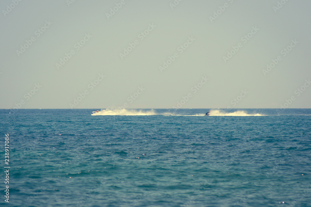 The incredible seascaping view of beach with blue sea in morocco in summer The incredible seascaping view of beach with blue sea in morocco in summer