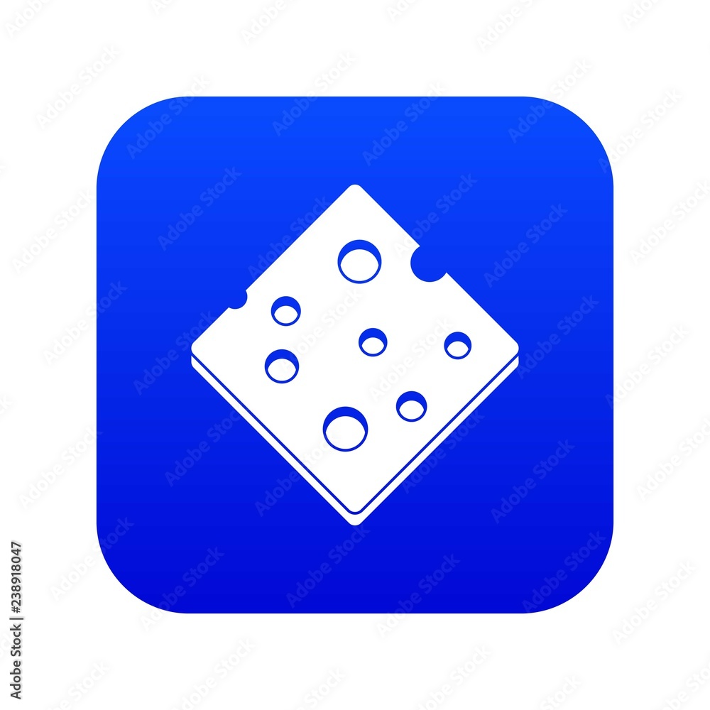 Cheese fresh block icon digital blue for any design isolated on white vector illustration Cheese fresh block icon digital blue for any design isolated on white vector illustration