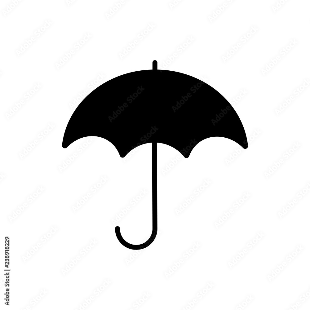 Umbrella black weather icon. Flat vector illustration. Umbrella black weather icon. Flat vector illustration.