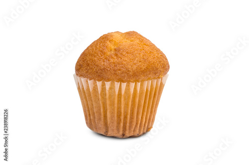 Small cupcake on white background.