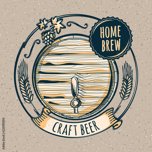 Home brew craft beer emblem