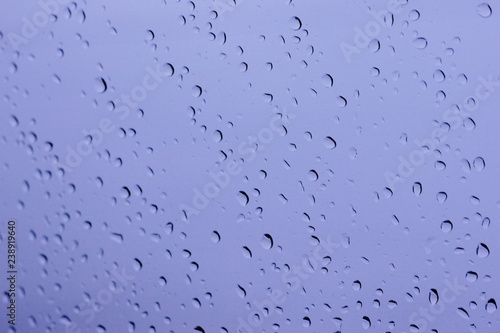 water drops from rain on glass background