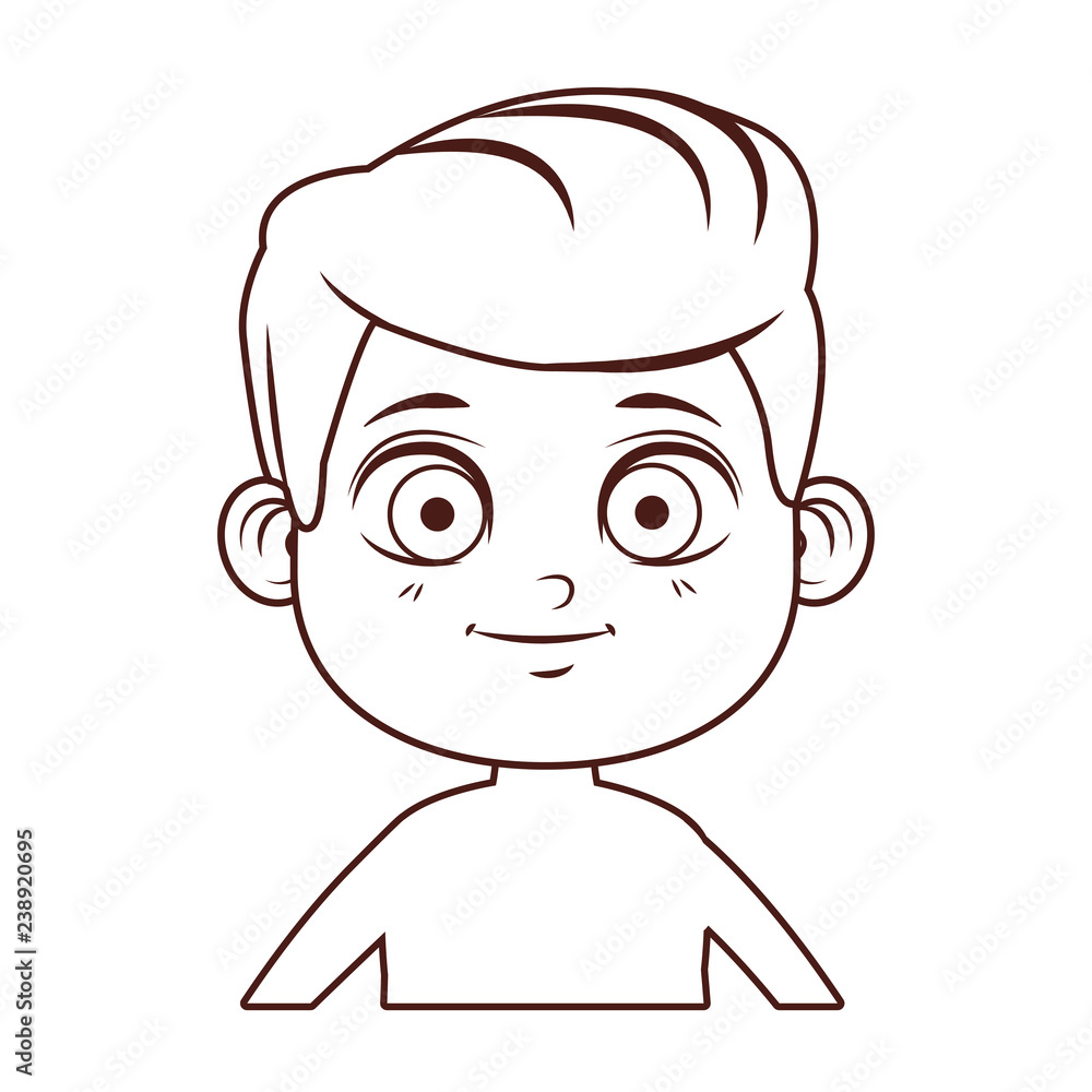 cute boy cartoon brown lines cute boy cartoon brown lines