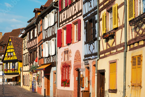 COLMAR, FRANCE - June 29, 2018: Antique building view in Old Town Colmar, Alsace, France