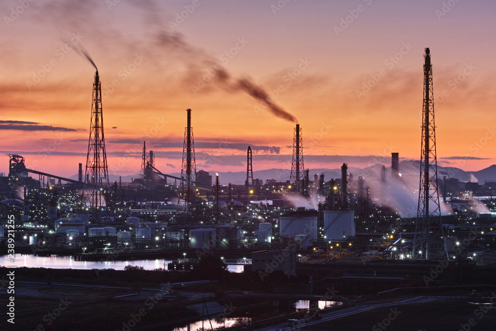 Obraz premium 水島工場夕景