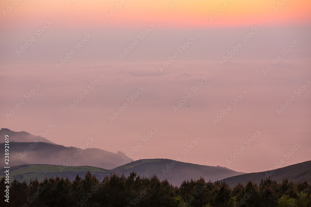 Jaizkibel mountain next to the basque coast, Basque Country.