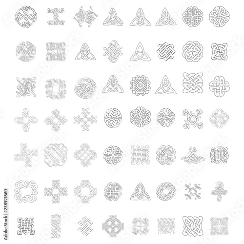 monochrome icon with Celtic art and ethnic ornaments for your design