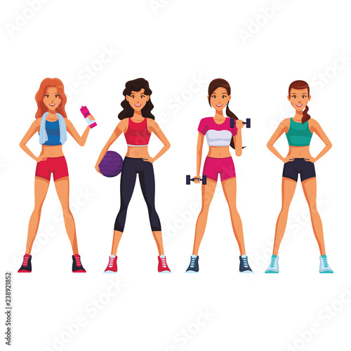 Fitness women cartoon