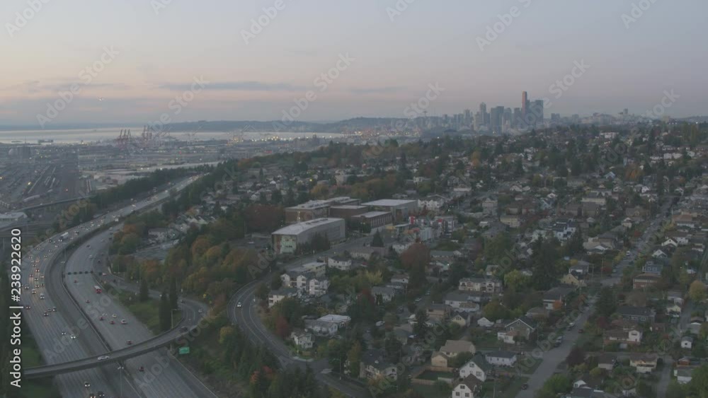 Aerial View of Seattle City Washington and Space Needle Aerial View of Seattle City Washington and Space Needle