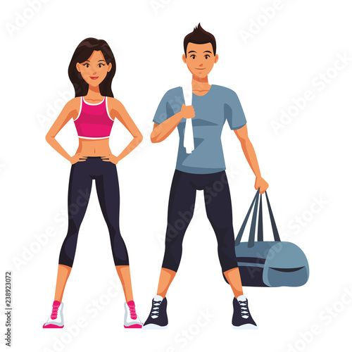 fit couple doing exercise