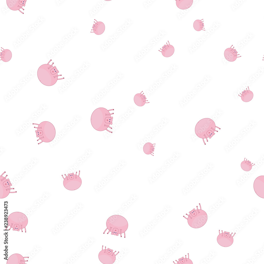 Seamless pattern with pigs in funny poses Seamless pattern with pigs in funny poses