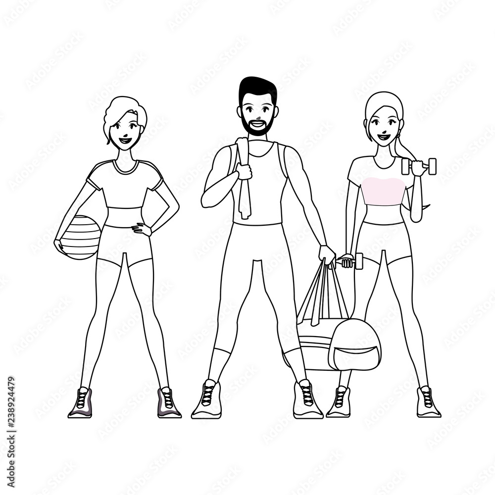 fit people doing exercise fit people doing exercise