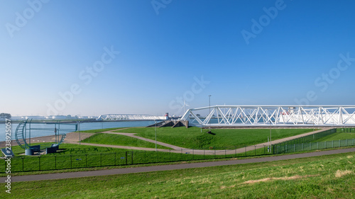 The Maeslantkering, a huge storm surge barrier on the Nieuwe Waterweg, Netherlands photo