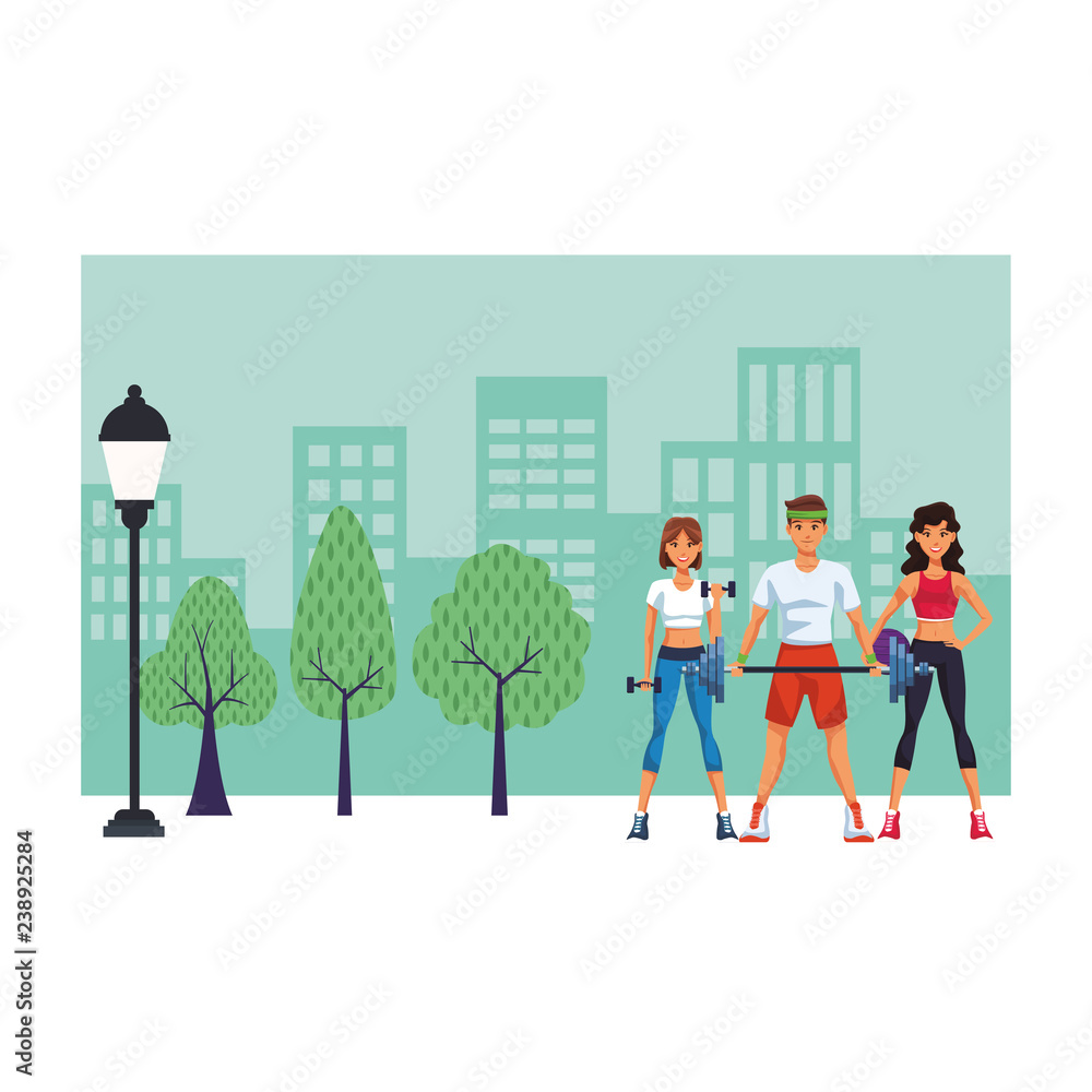 Fitness people cartoon Fitness people cartoon